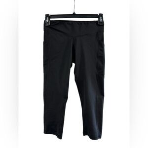 Women’s Black Crop Running Legging High Waisted Champion Size Medium